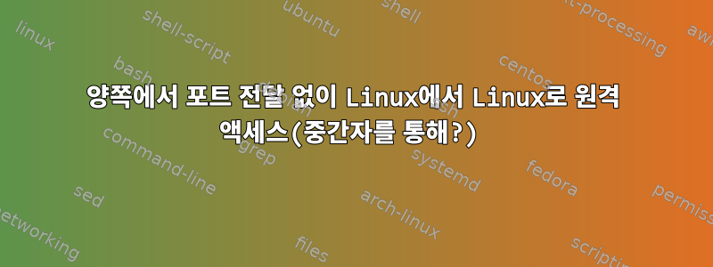 양쪽에서 포트 전달 없이 Linux에서 Linux로 원격 액세스(중간자를 통해?)