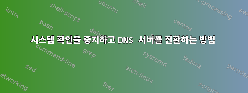 시스템 확인을 중지하고 DNS 서버를 전환하는 방법