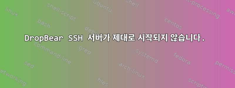 DropBear SSH 서버가 제대로 시작되지 않습니다.