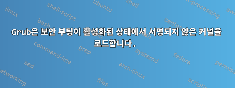 Grub은 보안 부팅이 활성화된 상태에서 서명되지 않은 커널을 로드합니다.