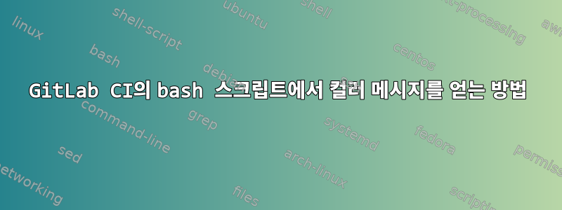 GitLab CI의 bash 스크립트에서 컬러 메시지를 얻는 방법