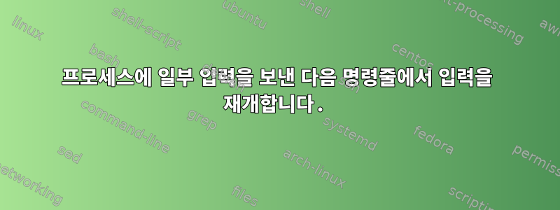 프로세스에 일부 입력을 보낸 다음 명령줄에서 입력을 재개합니다.