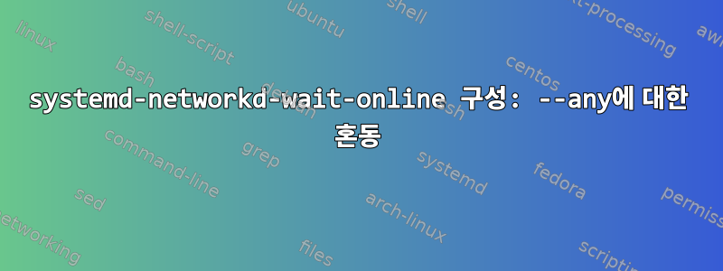 systemd-networkd-wait-online 구성: --any에 대한 혼동