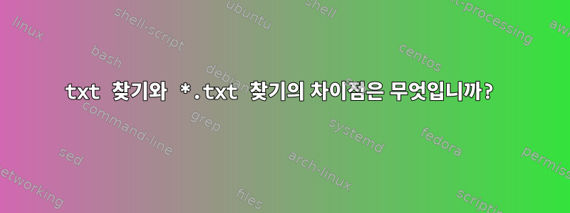 txt 찾기와 *.txt 찾기의 차이점은 무엇입니까?