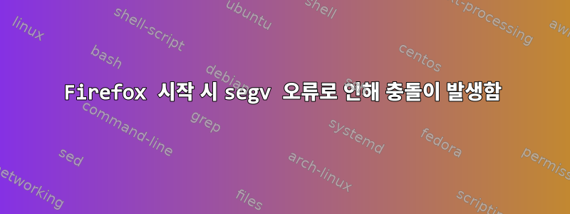 Firefox 시작 시 segv 오류로 인해 충돌이 발생함