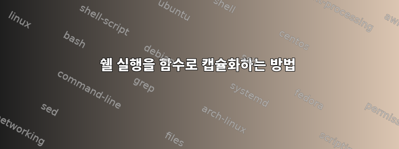 쉘 실행을 함수로 캡슐화하는 방법