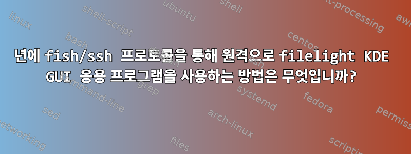 2023년에 fish/ssh 프로토콜을 통해 원격으로 filelight KDE GUI 응용 프로그램을 사용하는 방법은 무엇입니까?