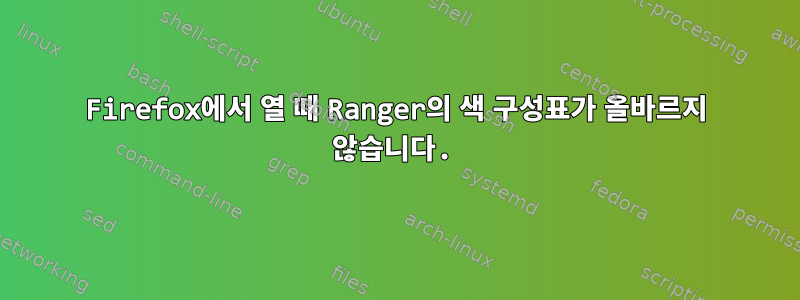 Firefox에서 열 때 Ranger의 색 구성표가 올바르지 않습니다.