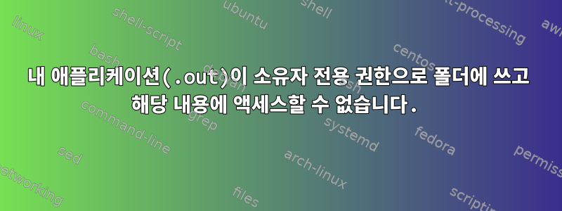 내 애플리케이션(.out)이 소유자 전용 권한으로 폴더에 쓰고 해당 내용에 액세스할 수 없습니다.