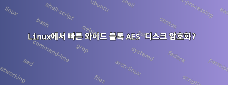 Linux에서 빠른 와이드 블록 AES 디스크 암호화?