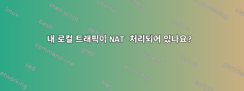 내 로컬 트래픽이 NAT 처리되어 있나요?