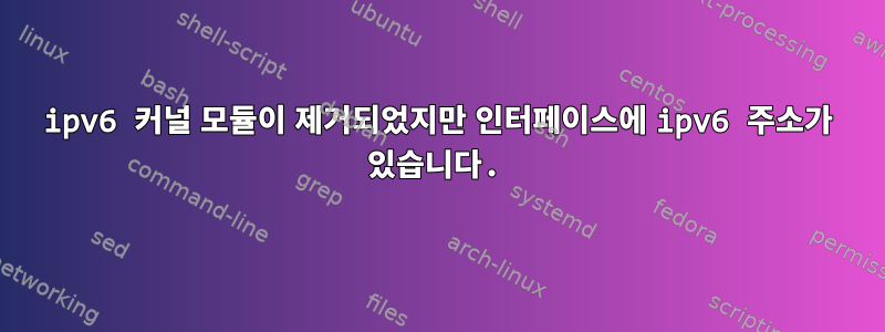 ipv6 커널 모듈이 제거되었지만 인터페이스에 ipv6 주소가 있습니다.