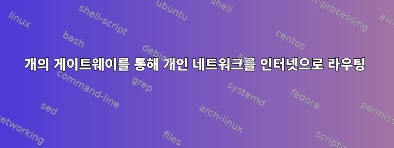 2개의 게이트웨이를 통해 개인 네트워크를 인터넷으로 라우팅