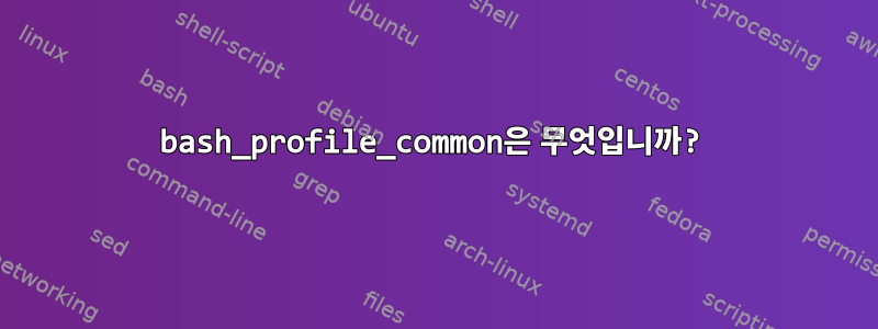 bash_profile_common은 무엇입니까?