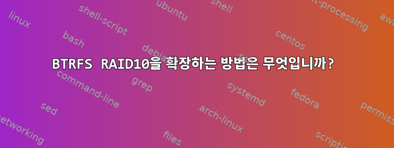 BTRFS RAID10을 확장하는 방법은 무엇입니까?