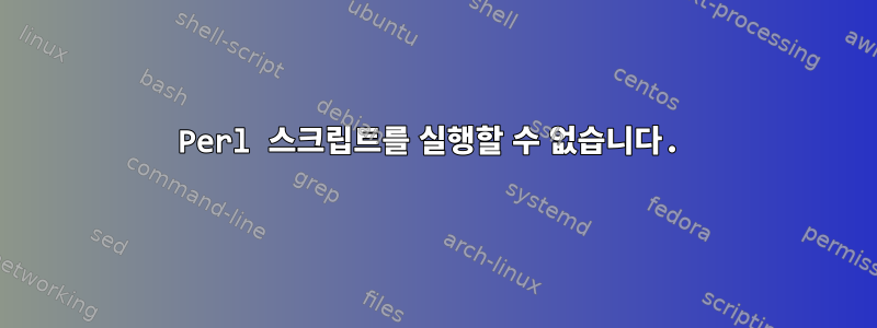 Perl 스크립트를 실행할 수 없습니다.