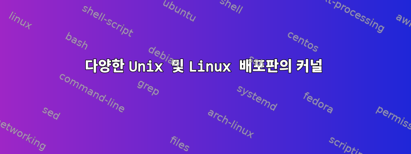 다양한 Unix 및 Linux 배포판의 커널