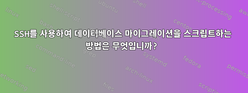 SSH를 사용하여 데이터베이스 마이그레이션을 스크립트하는 방법은 무엇입니까?