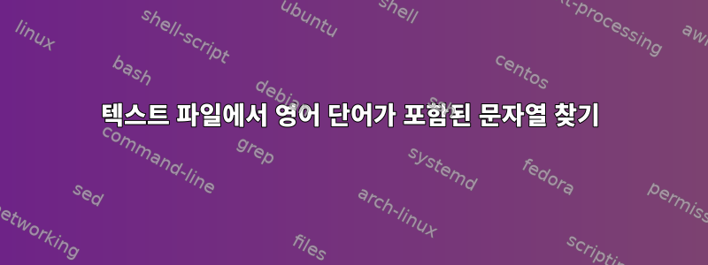 텍스트 파일에서 영어 단어가 포함된 문자열 찾기