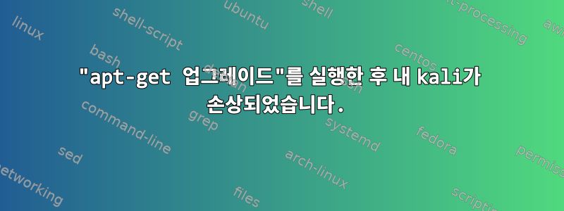 "apt-get 업그레이드"를 실행한 후 내 kali가 손상되었습니다.