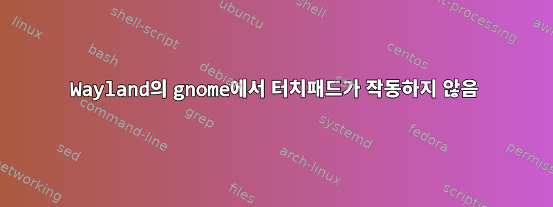 Wayland의 gnome에서 터치패드가 작동하지 않음