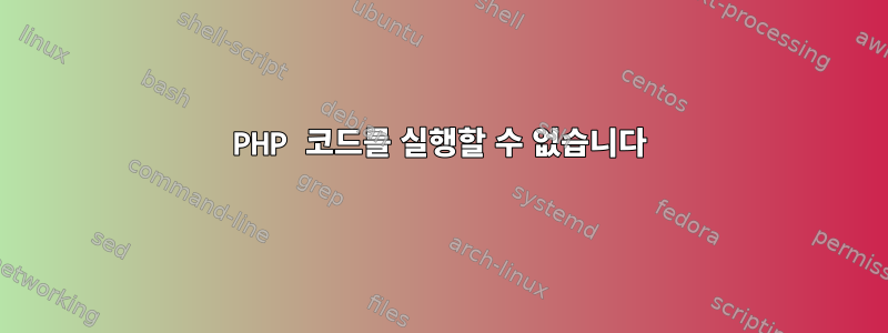 PHP 코드를 실행할 수 없습니다