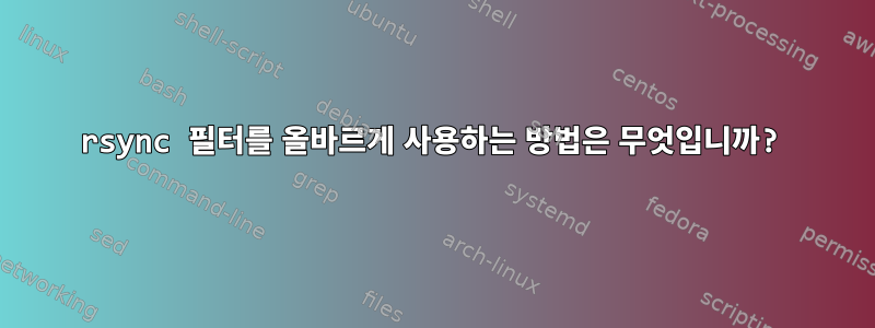 rsync 필터를 올바르게 사용하는 방법은 무엇입니까?