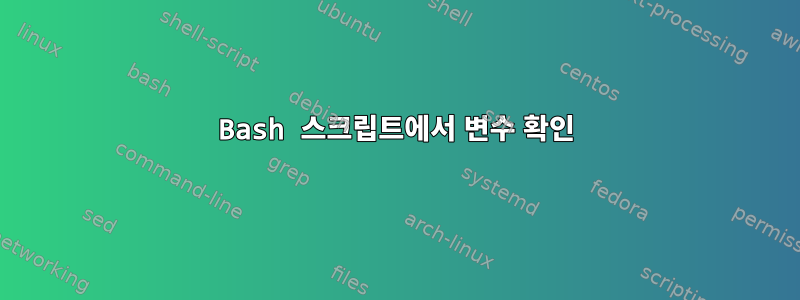 Bash 스크립트에서 변수 확인