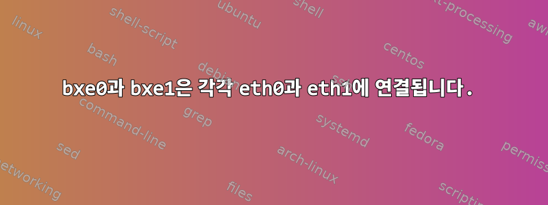 bxe0과 bxe1은 각각 eth0과 eth1에 연결됩니다.