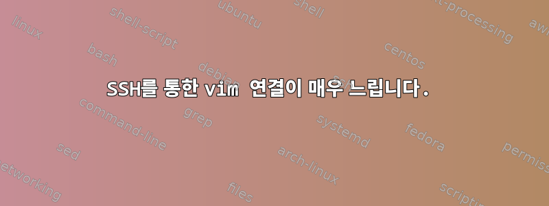 SSH를 통한 vim 연결이 매우 느립니다.