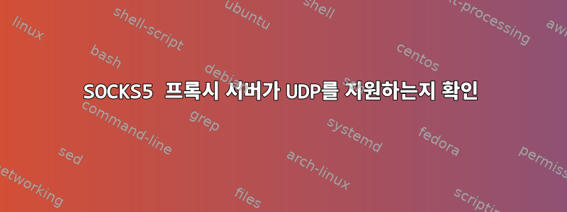 SOCKS5 프록시 서버가 UDP를 지원하는지 확인