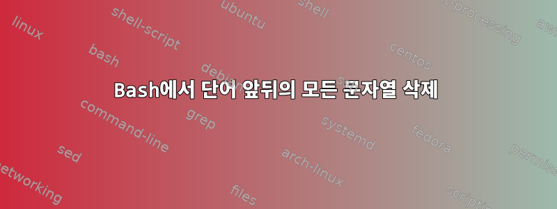 Bash에서 단어 앞뒤의 모든 문자열 삭제