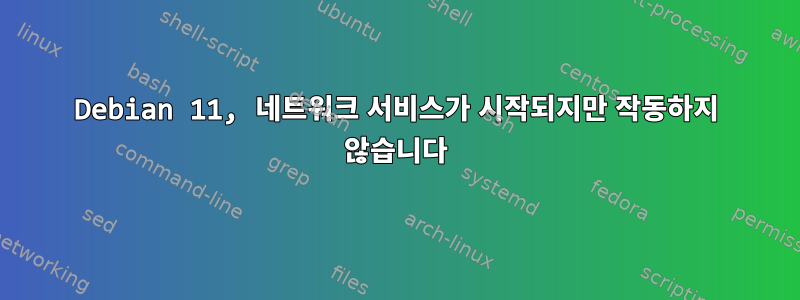 Debian 11, 네트워크 서비스가 시작되지만 작동하지 않습니다