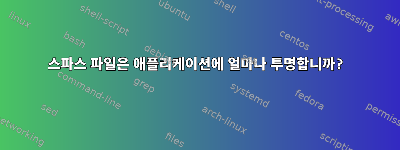 스파스 파일은 애플리케이션에 얼마나 투명합니까?