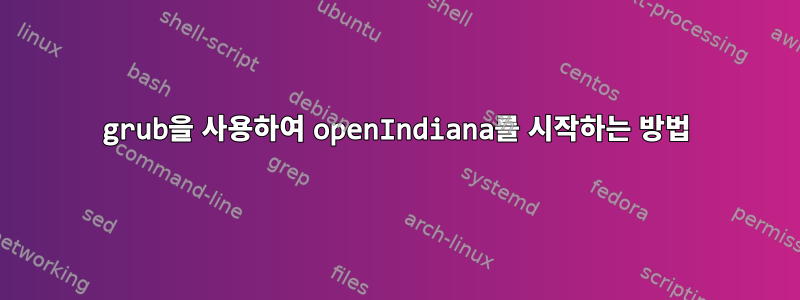 grub을 사용하여 openIndiana를 시작하는 방법