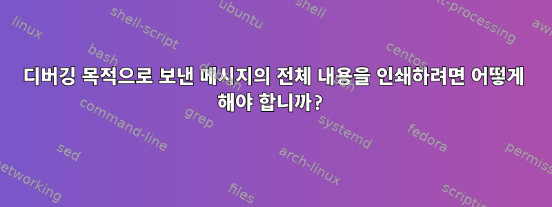 디버깅 목적으로 보낸 메시지의 전체 내용을 인쇄하려면 어떻게 해야 합니까?