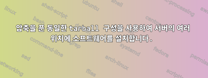 압축을 푼 동일한 tarball 구성을 사용하여 서버의 여러 위치에 소프트웨어를 설치합니다.