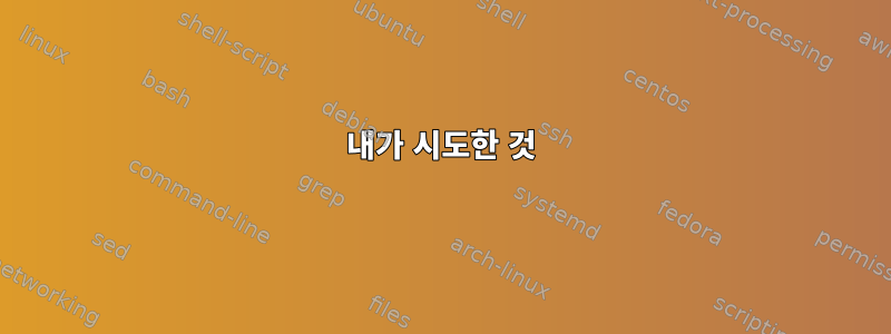 내가 시도한 것