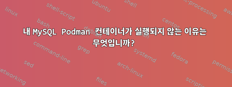 내 MySQL Podman 컨테이너가 실행되지 않는 이유는 무엇입니까?