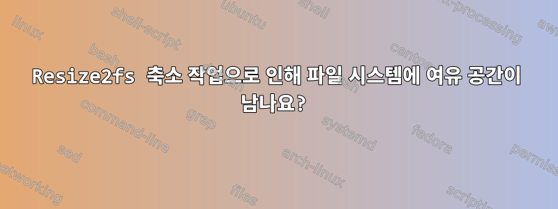 Resize2fs 축소 작업으로 인해 파일 시스템에 여유 공간이 남나요?