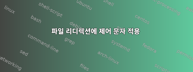 파일 리디렉션에 제어 문자 적용