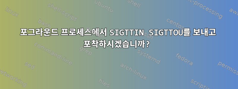 포그라운드 프로세스에서 SIGTTIN SIGTTOU를 보내고 포착하시겠습니까?