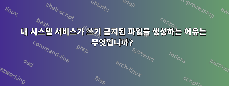 내 시스템 서비스가 쓰기 금지된 파일을 생성하는 이유는 무엇입니까?