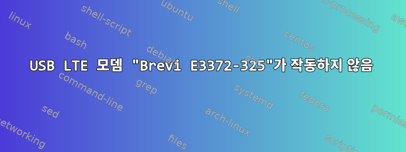 USB LTE 모뎀 "Brevi E3372-325"가 작동하지 않음