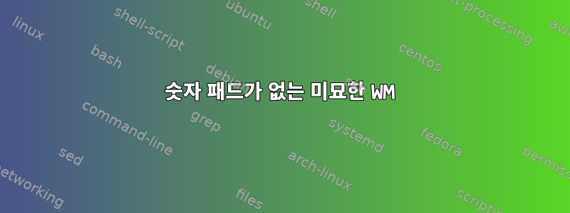 숫자 패드가 없는 미묘한 WM