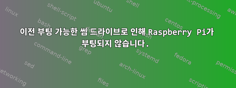 이전 부팅 가능한 썸 드라이브로 인해 Raspberry Pi가 부팅되지 않습니다.