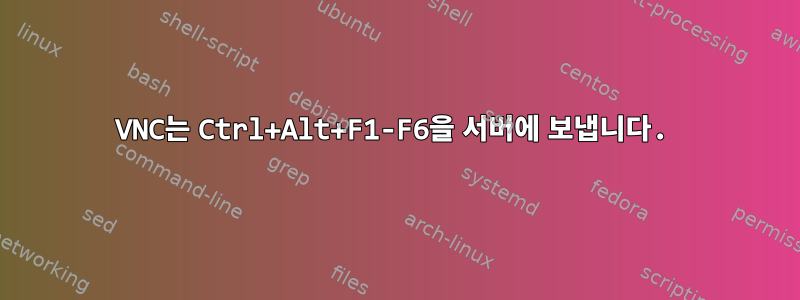 VNC는 Ctrl+Alt+F1-F6을 서버에 보냅니다.