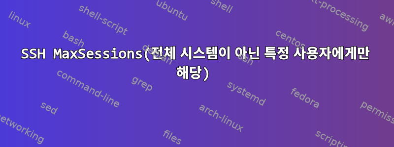 SSH MaxSessions(전체 시스템이 아닌 특정 사용자에게만 해당)