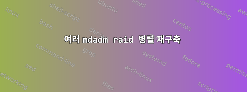 여러 mdadm raid 병렬 재구축