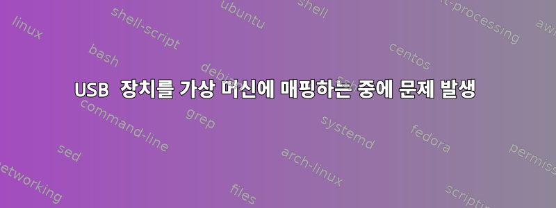 USB 장치를 가상 머신에 매핑하는 중에 문제 발생